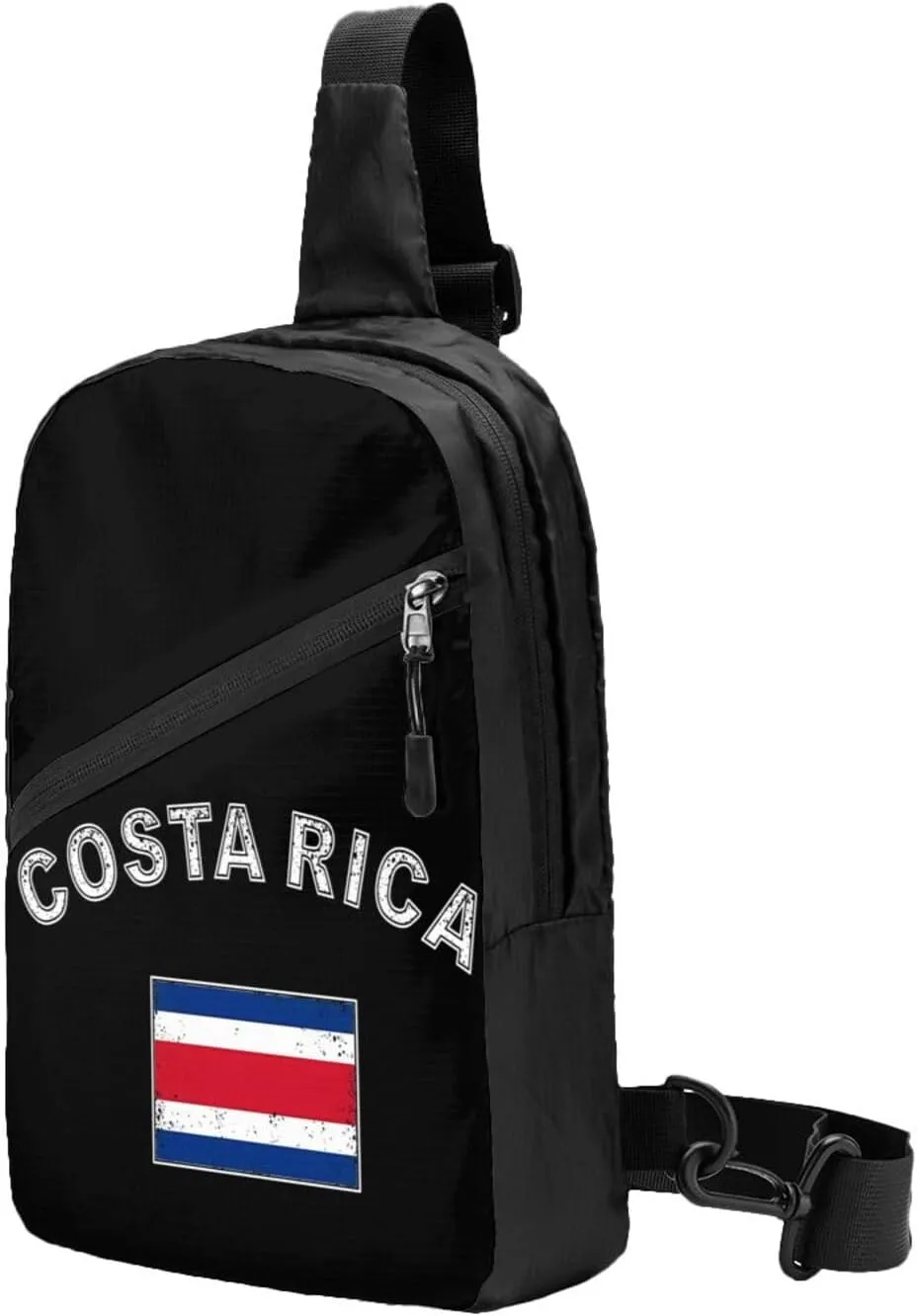 Costa Rica Flag Latin America Packable Crossbody Bag Portable Sling Bags Foldable Travel Daypack Reusable Sports Shoulder Backpack Diagonally Chest Bag for Workout