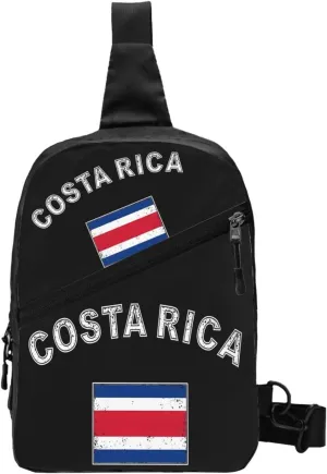 Costa Rica Flag Latin America Packable Crossbody Bag Portable Sling Bags Foldable Travel Daypack Reusable Sports Shoulder Backpack Diagonally Chest Bag for Workout