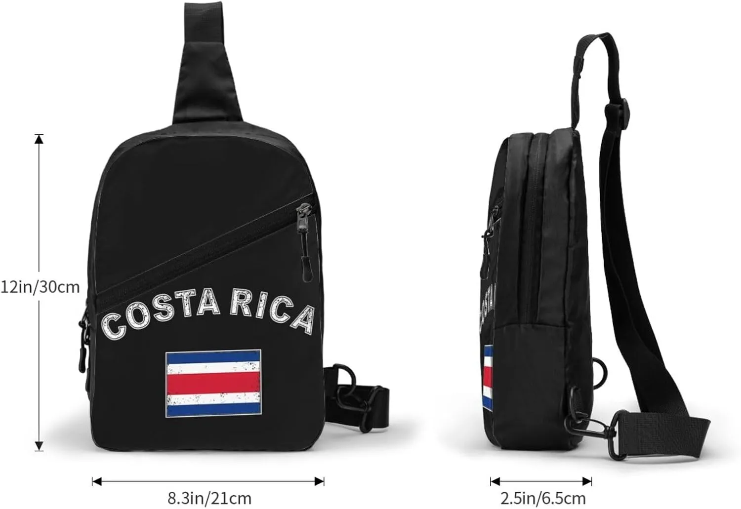 Costa Rica Flag Latin America Packable Crossbody Bag Portable Sling Bags Foldable Travel Daypack Reusable Sports Shoulder Backpack Diagonally Chest Bag for Workout