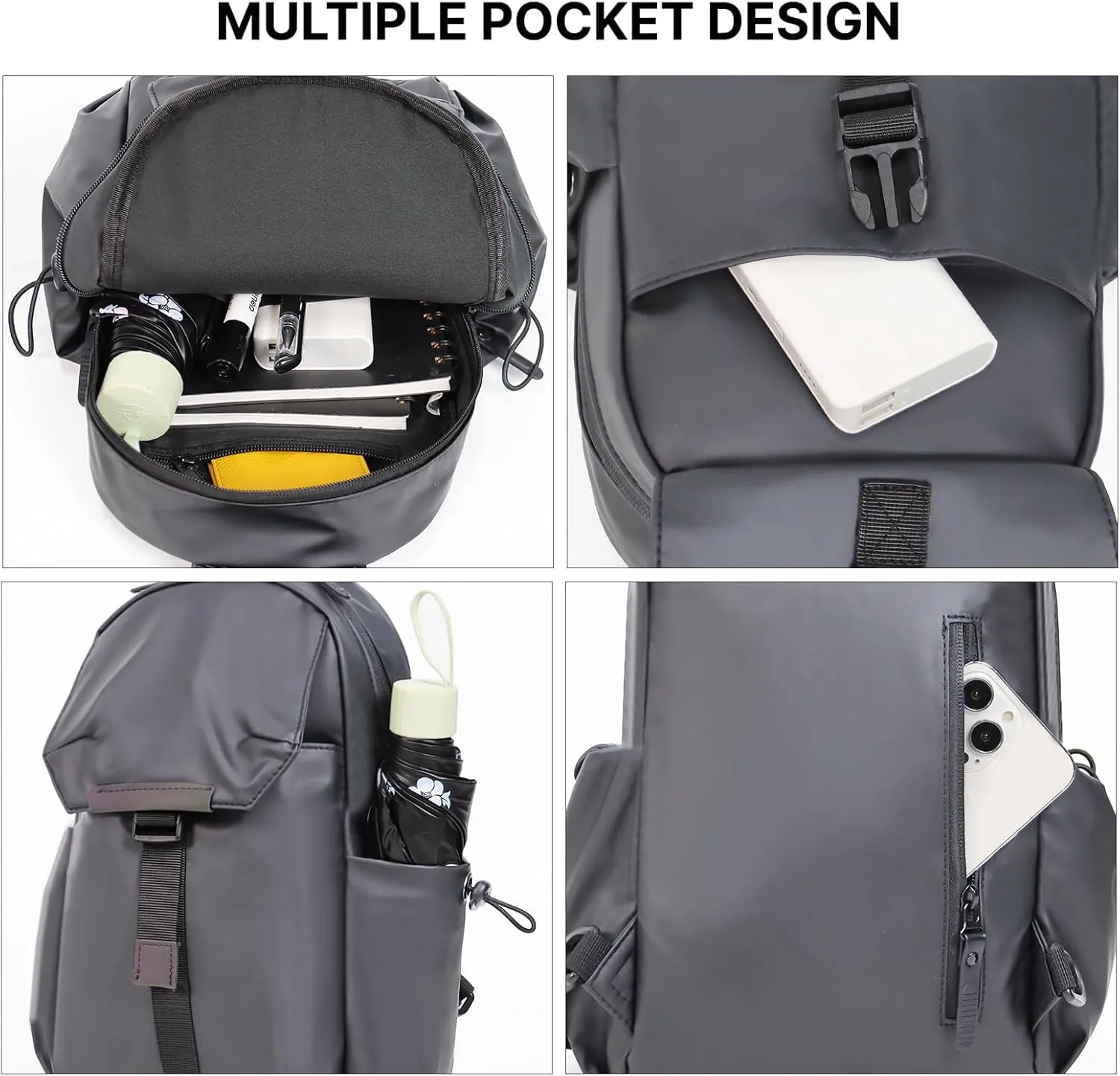 Crossbody Sling Backpack Sling Bag Travel Hiking Chest Bag Daypack，Water-Resistant (gray, small)