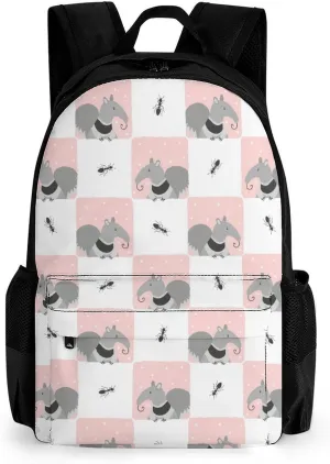 Cute Cartoon Anteater Unisex Backpack Casual Daypacks 16.1" * 12.6" * 6.7" Shoulders Bag for Camping Hiking Travel Gear