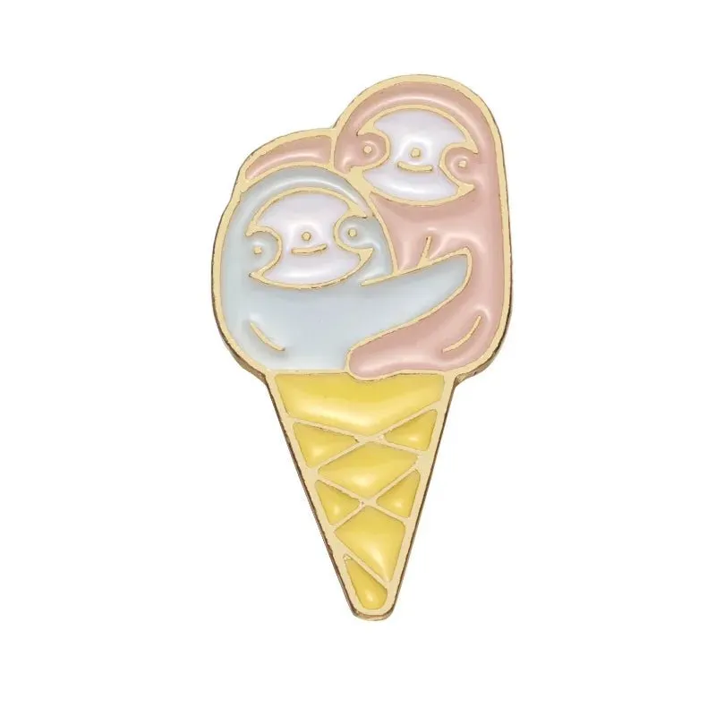 Cute Food Enamel Pins Set