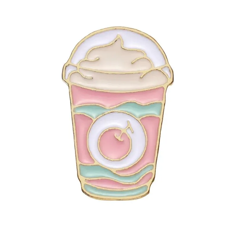 Cute Food Enamel Pins Set