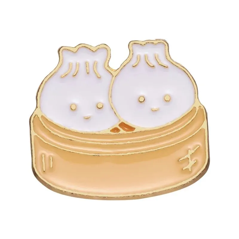 Cute Food Enamel Pins Set