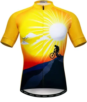 Cycling Jerseys Men,Mountain Bike Jersey Summer Short Sleeve Breathable Bicycle Tops Riding Bike Shirts Quick Dry
