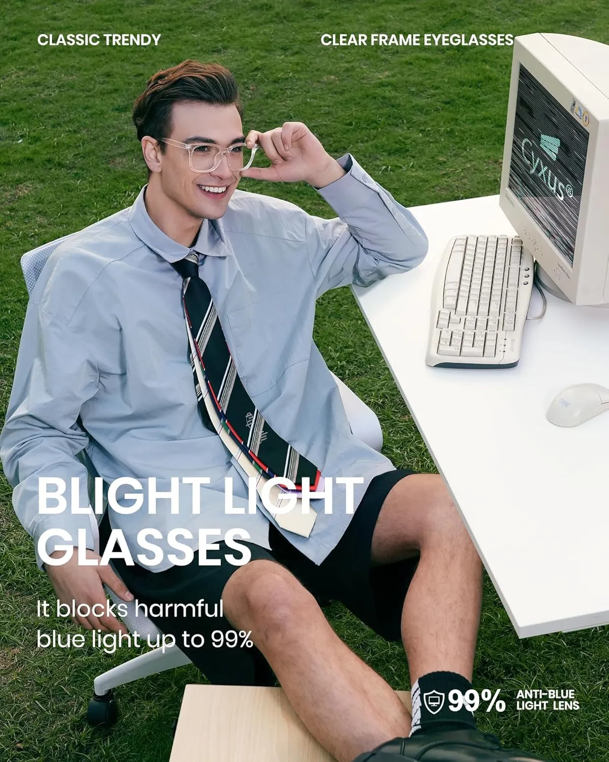 Cyxus Blue Light Glasses for Men Women Reduce Eye Strain UV Blocking for Computer Screen 8082