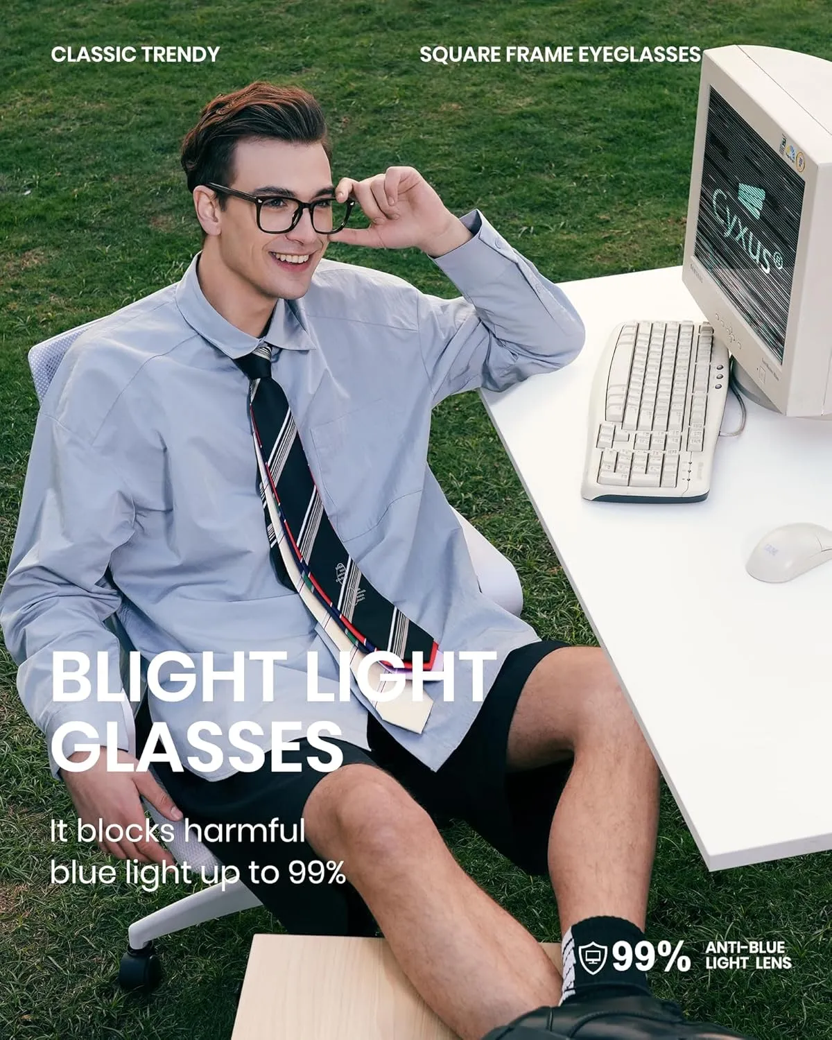 Cyxus Blue Light Glasses for Men Women Reduce Eye Strain UV Blocking for Computer Screen 8082