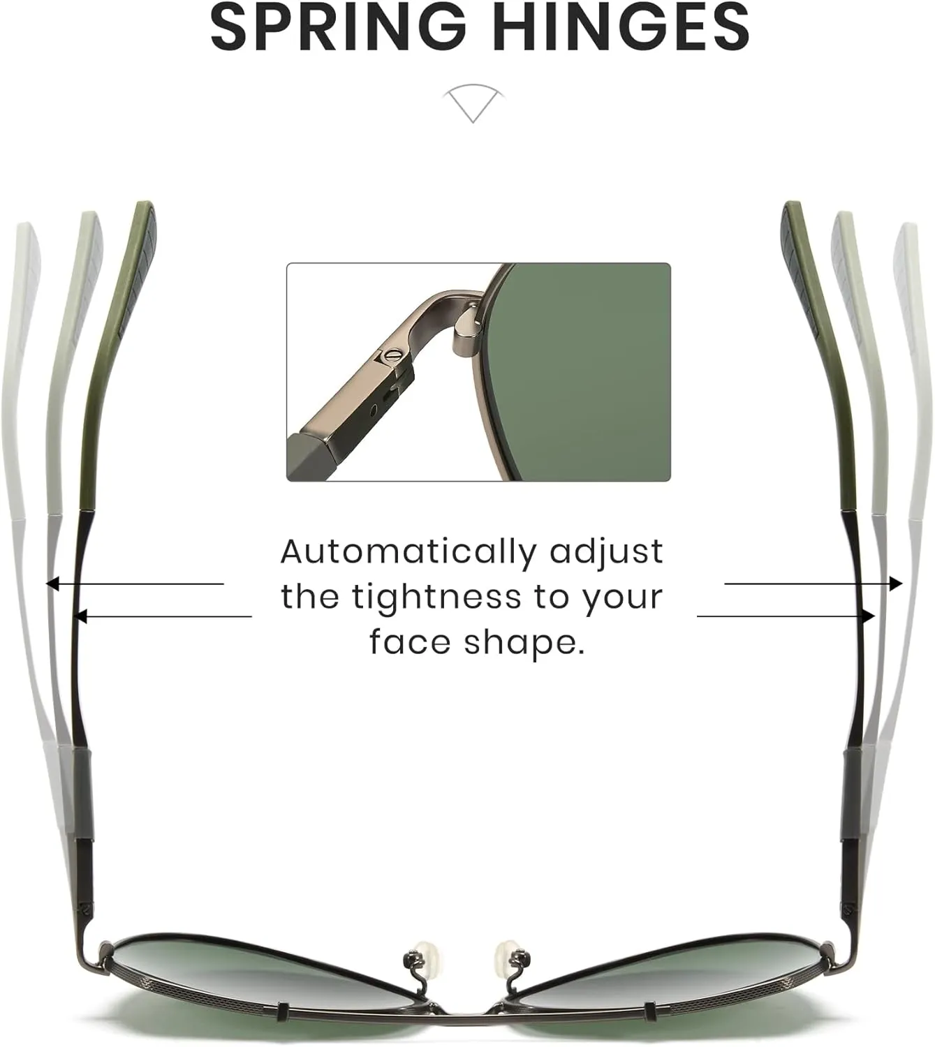 Cyxus Military Aviator Sunglasses for Men Trendy Pilot Shade Metal Frame Polarized Lens UV Protection for Outdoor