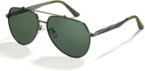 Cyxus Military Aviator Sunglasses for Men Trendy Pilot Shade Metal Frame Polarized Lens UV Protection for Outdoor