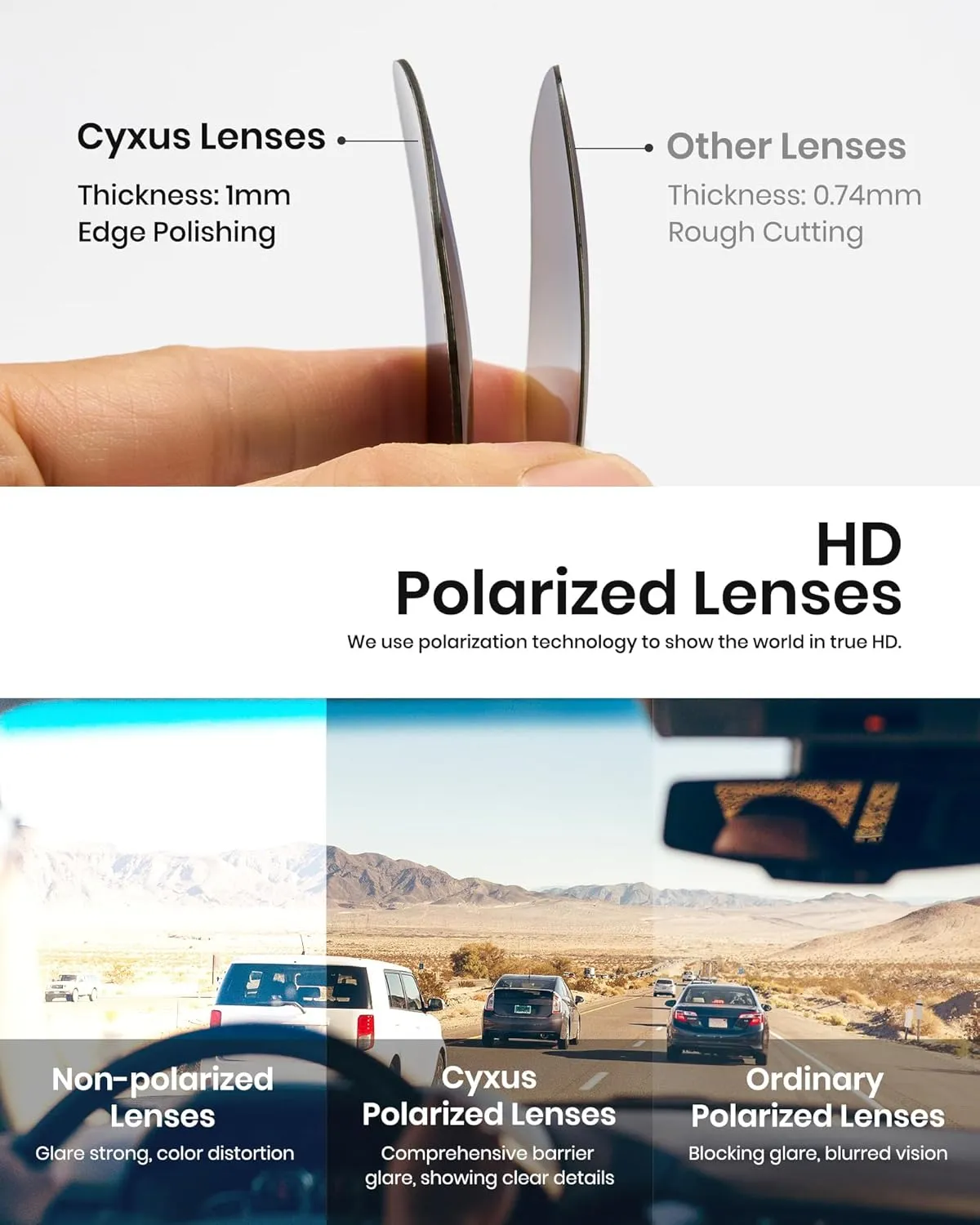 Cyxus Military Aviator Sunglasses for Men Trendy Pilot Shade Metal Frame Polarized Lens UV Protection for Outdoor