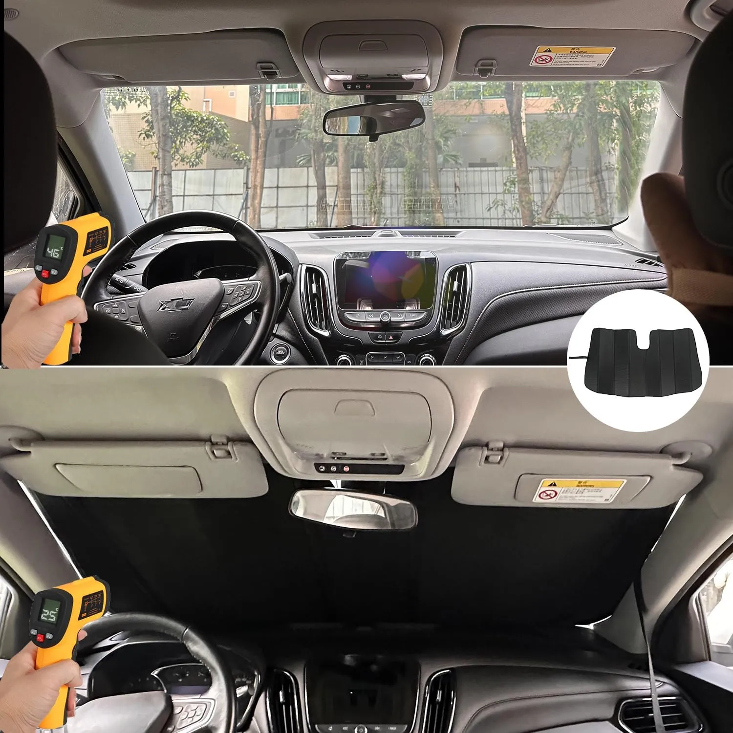D-Lumina RAV-4 Front Windshield Sun Shade Compatible with Toyota RAV4 2019 2020 2021 2022 2023 2024 2025 - Foldable/Roll Up Car Window Heat Shield, Protector Sunshade