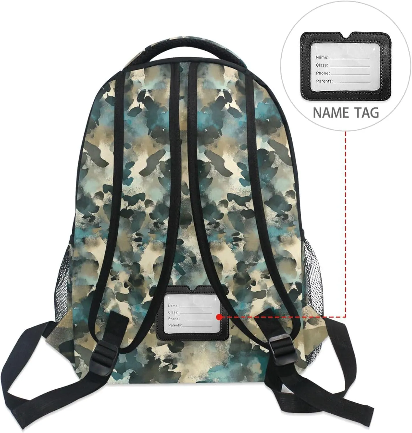 Day Backpack for Women Men Fashion Sports Backpack with Chest Strap Gift Men & Women Army Camouflage Teal Camouflage