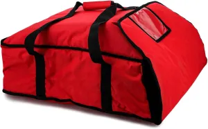 DEAYOU Pizza Warmer Bag, Professional Thermal Food Delivery Bag, Heavy Duty, Moisture Free, 22" x 22" x 8", Red
