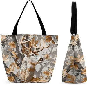 Deer Hunting Camouflage Women's Tote Bag Casual Shopping Bags Fashion Handbags Gifts for Travel Work Holiday