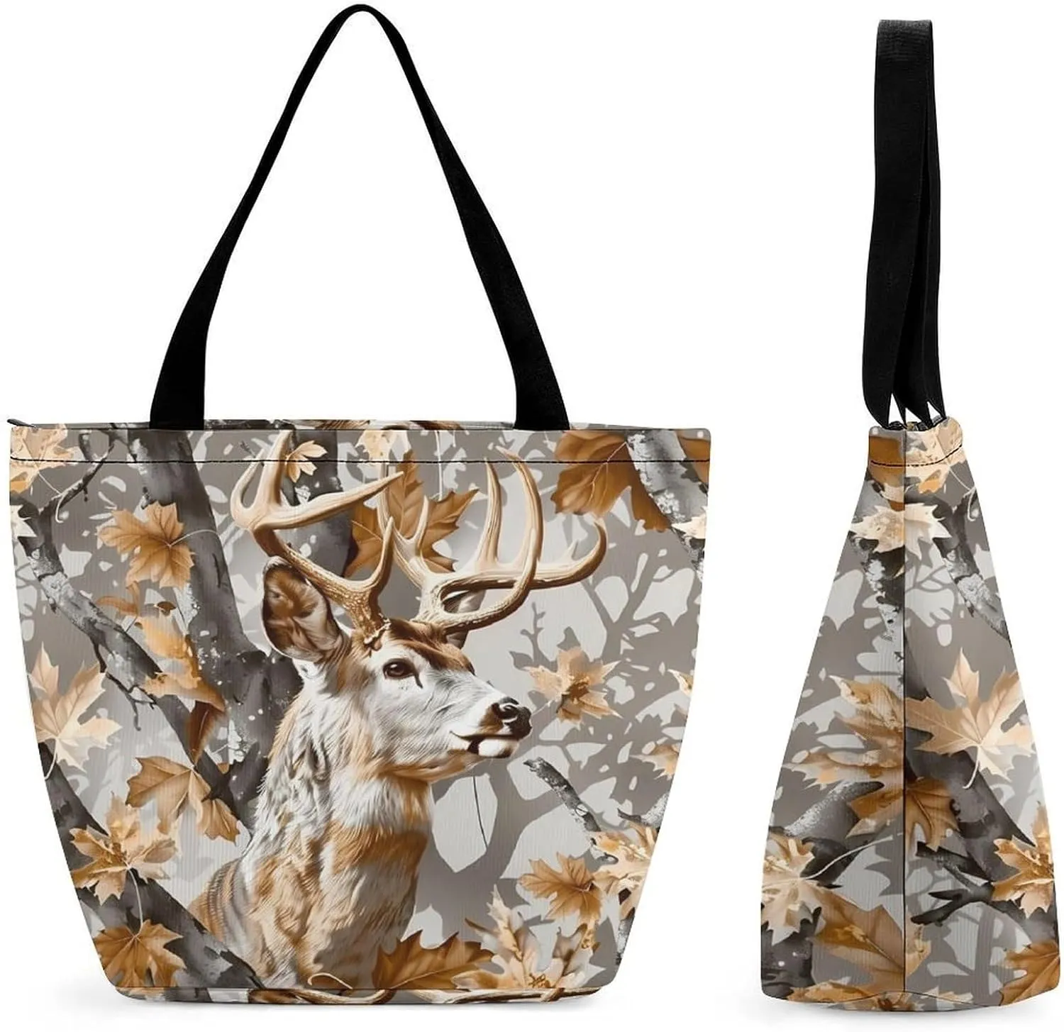Deer Hunting Camouflage Women's Tote Bag Casual Shopping Bags Fashion Handbags Gifts for Travel Work Holiday