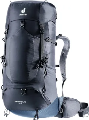 Deuter Unisex Aircontact Lite 50   10 L, Lightweight Backpacking & Hiking Backpack for Men & Women, 50   10 Liters - Black-Marine