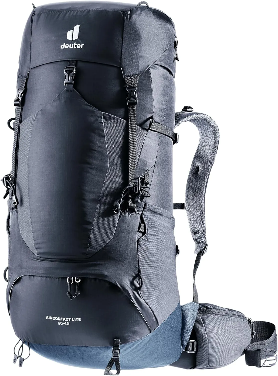 Deuter Unisex Aircontact Lite 50   10 L, Lightweight Backpacking & Hiking Backpack for Men & Women, 50   10 Liters - Black-Marine