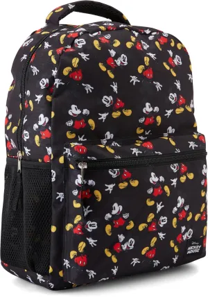 Disney Mickey Mouse Bookbag Backpack - Mickey and Minnie Mouse Allover Backpack for School - Backpack for Boys, Girls, Kids, Adults - Great Bag For Gym, Park and Camp (Black)