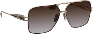 Dita GRAND EMPERIK DT DTS159 A-05 Brushed White Gold/Capuccino Metal Aviator Sunglasses Brown Gradient Lens, 61-14-137
