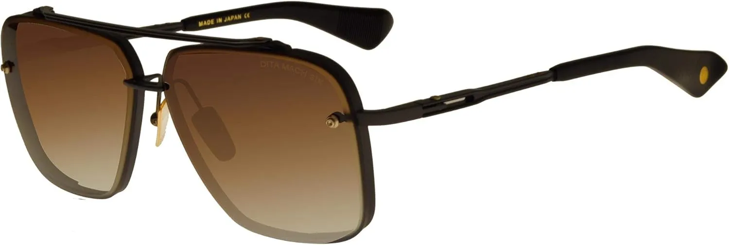 Dita MACH-SIX MATTE BLACK/BROWN SHADED 62/12/130 men Sunglasses