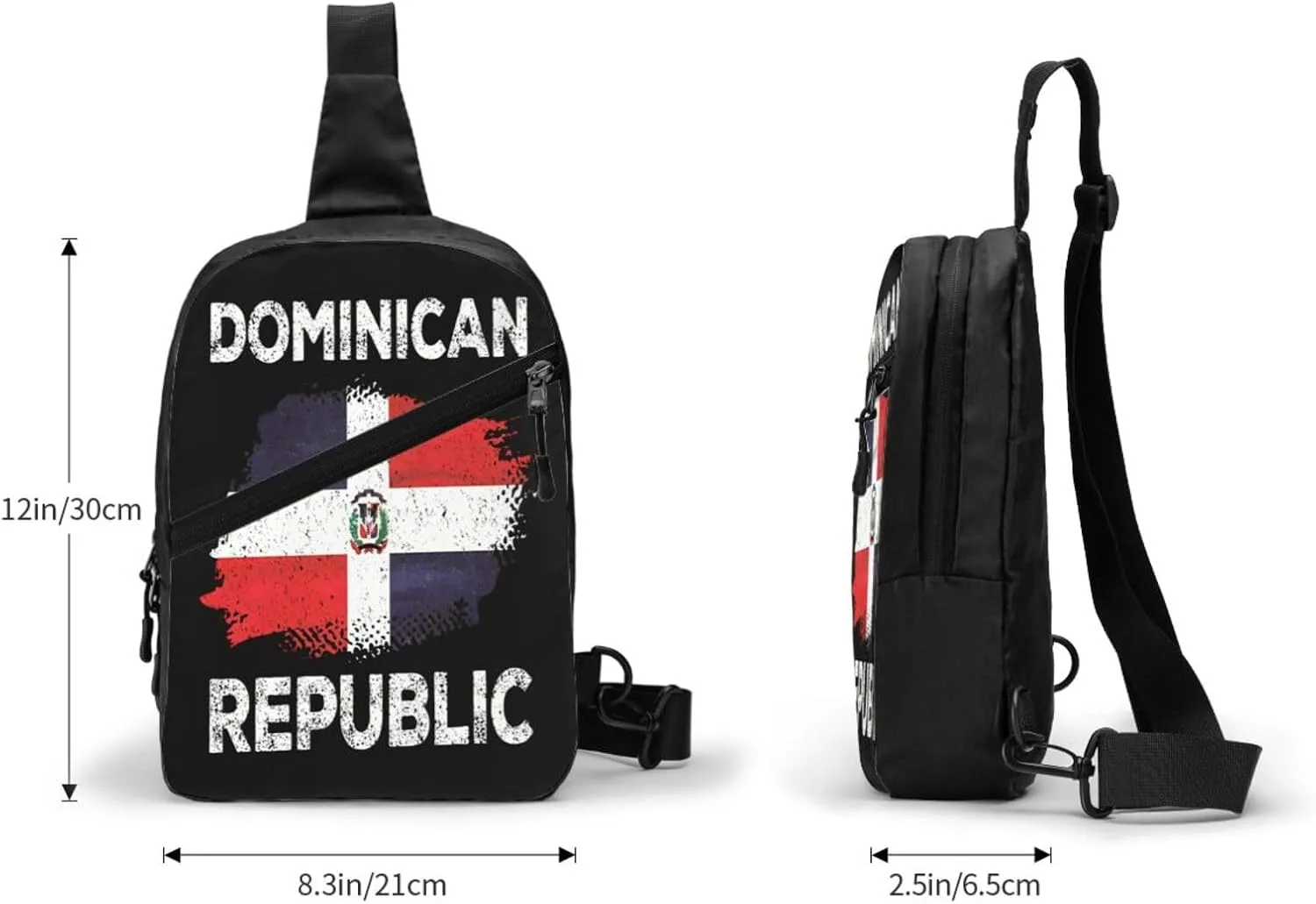Dominican Dominicana Republic Flag Packable Crossbody Bag Portable Sling Bags Foldable Travel Daypack Reusable Sports Shoulder Backpack Diagonally Chest Bag for Workout