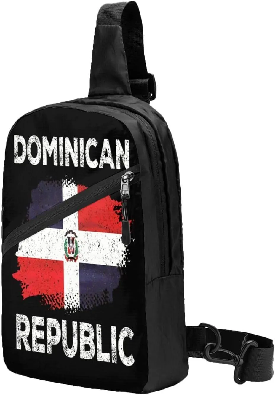 Dominican Dominicana Republic Flag Packable Crossbody Bag Portable Sling Bags Foldable Travel Daypack Reusable Sports Shoulder Backpack Diagonally Chest Bag for Workout