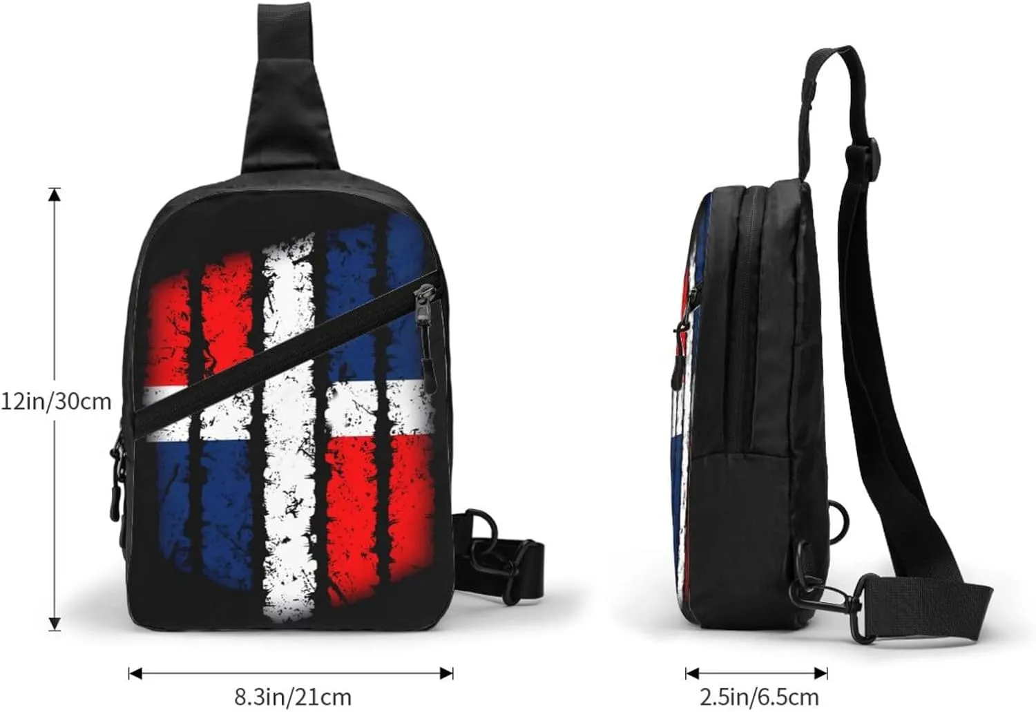 Dominican Republic Flag Packable Crossbody Bag Portable Sling Bags Foldable Travel Daypack Reusable Sports Shoulder Backpack Diagonally Chest Bag for Workout