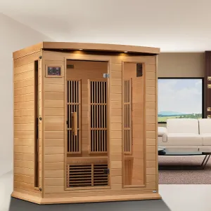 DYNAMIC SAUNAS Maxxus MX-K306-01 Elite 3-Person Near Zero EMF (Under 2 MG) FAR Infrared Sauna, (Canadian Hemlock) Curb Side Delivery