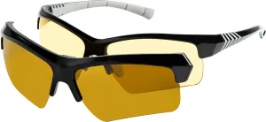 Eagle Eyes 2in1 SOL Magnetic Eyewear Glasses - Polarized Sunglasses for Day and Anti-Reflective Yellow Night Driving Glasses