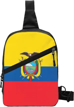 Ecuador Ecuadorian Flag Packable Crossbody Bag Portable Sling Bags Foldable Travel Daypack Reusable Sports Shoulder Backpack Diagonally Chest Bag for Workout
