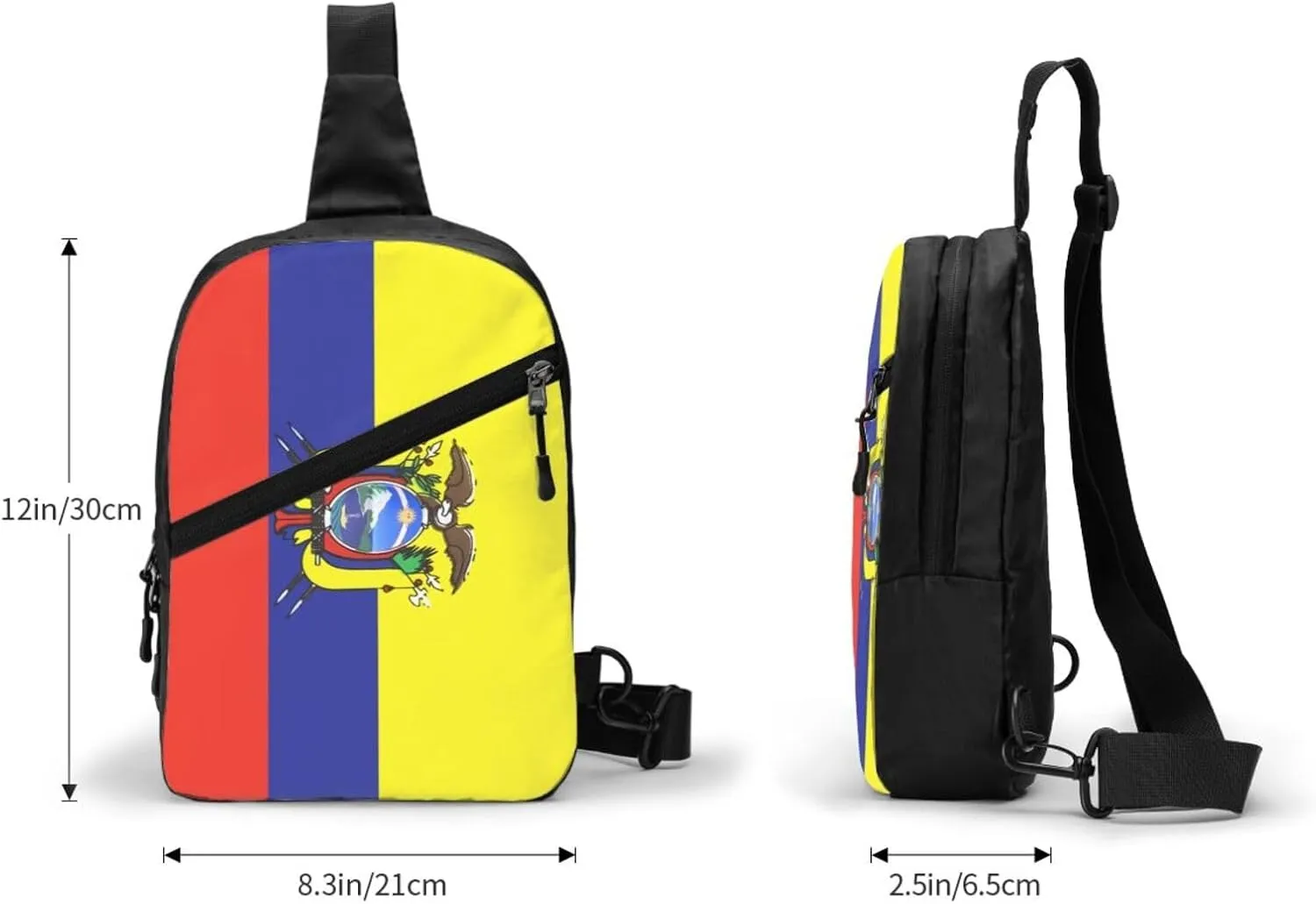 Ecuador Ecuadorian Flag Packable Crossbody Bag Portable Sling Bags Foldable Travel Daypack Reusable Sports Shoulder Backpack Diagonally Chest Bag for Workout