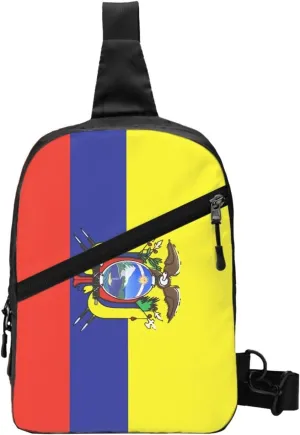 Ecuador Ecuadorian Flag Packable Crossbody Bag Portable Sling Bags Foldable Travel Daypack Reusable Sports Shoulder Backpack Diagonally Chest Bag for Workout