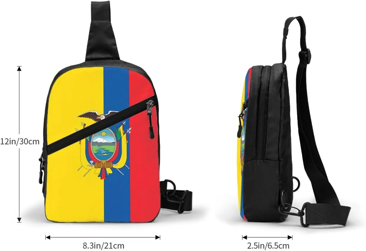 Ecuador Ecuadorian Flag Packable Crossbody Bag Portable Sling Bags Foldable Travel Daypack Reusable Sports Shoulder Backpack Diagonally Chest Bag for Workout