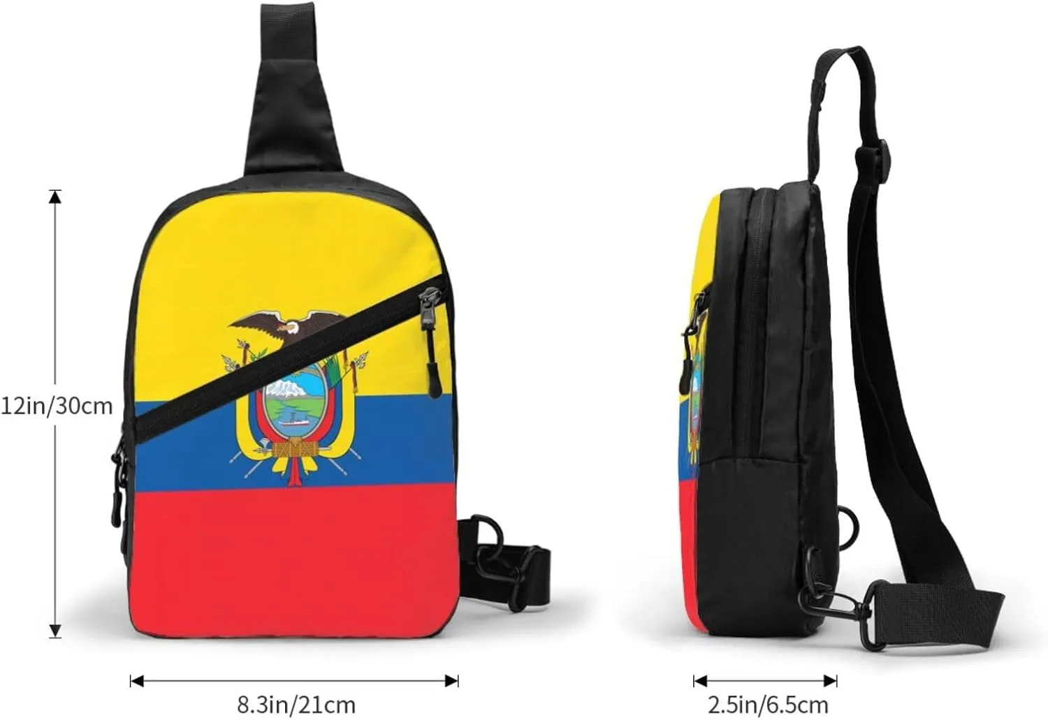 Ecuador Ecuadorian Flag Packable Crossbody Bag Portable Sling Bags Foldable Travel Daypack Reusable Sports Shoulder Backpack Diagonally Chest Bag for Workout