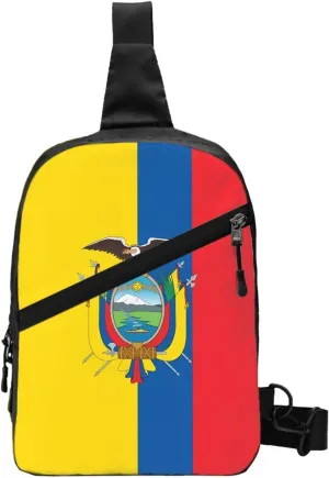 Ecuador Ecuadorian Flag Packable Crossbody Bag Portable Sling Bags Foldable Travel Daypack Reusable Sports Shoulder Backpack Diagonally Chest Bag for Workout