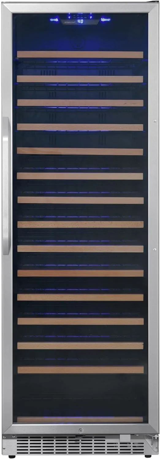 EdgeStar CWR1662SZ 24 Inch Wide 151 Bottle Capacity Free Standing Single Zone Wine Cooler with Even Cooling Technology