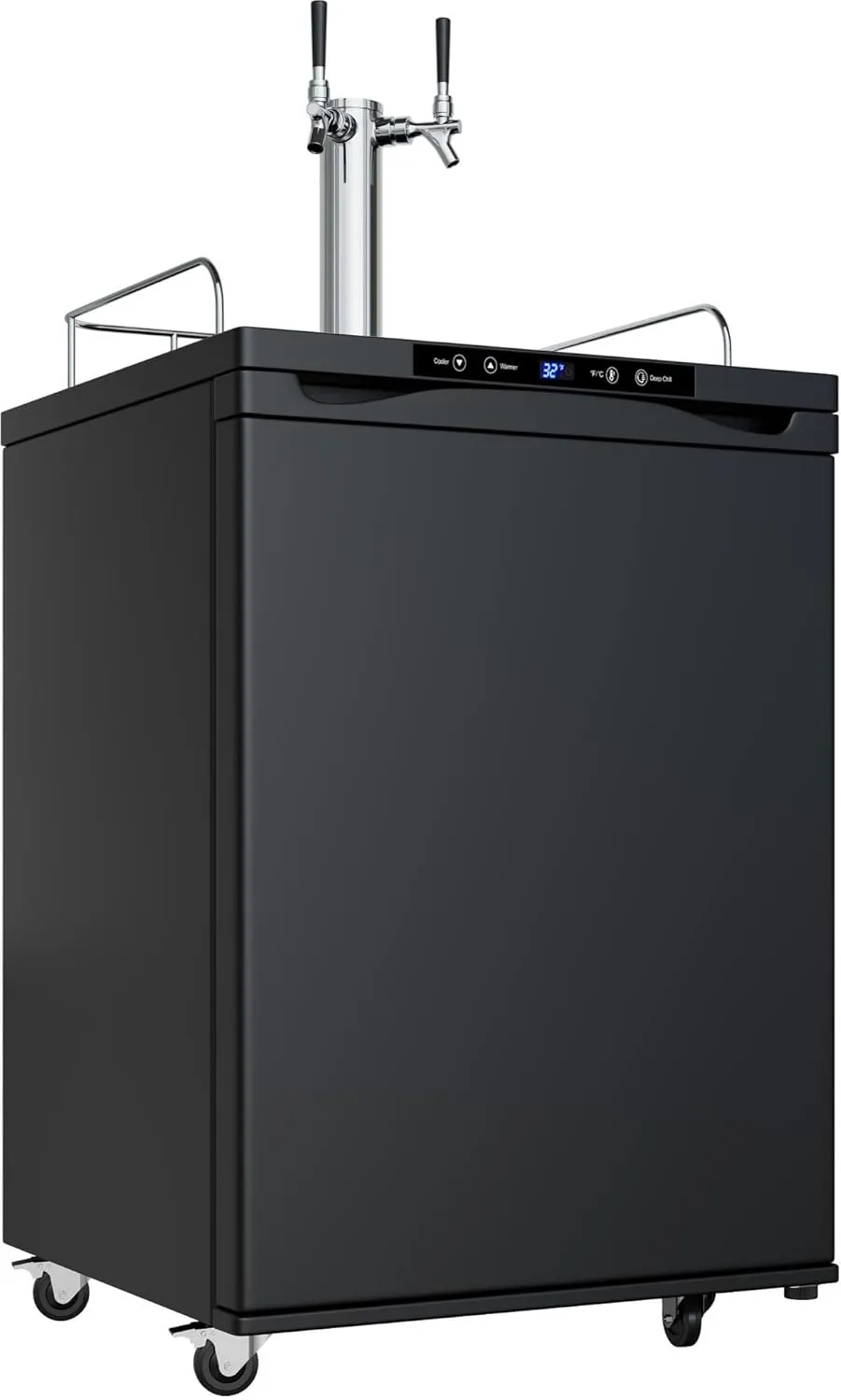 EdgeStar KC3000TWIN Full Size Dual Tap Kegerator with Digital Display - Black