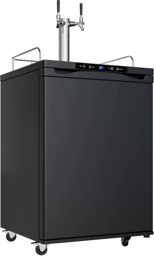 EdgeStar KC3000TWIN Full Size Dual Tap Kegerator with Digital Display - Black