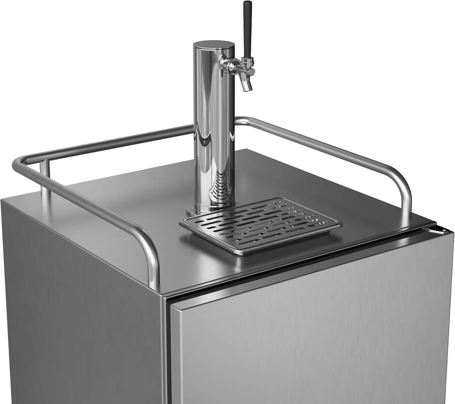 EdgeStar KC7000SS Full Size Built-In Tower Cooled Kegerator - Black and Stainless Steel