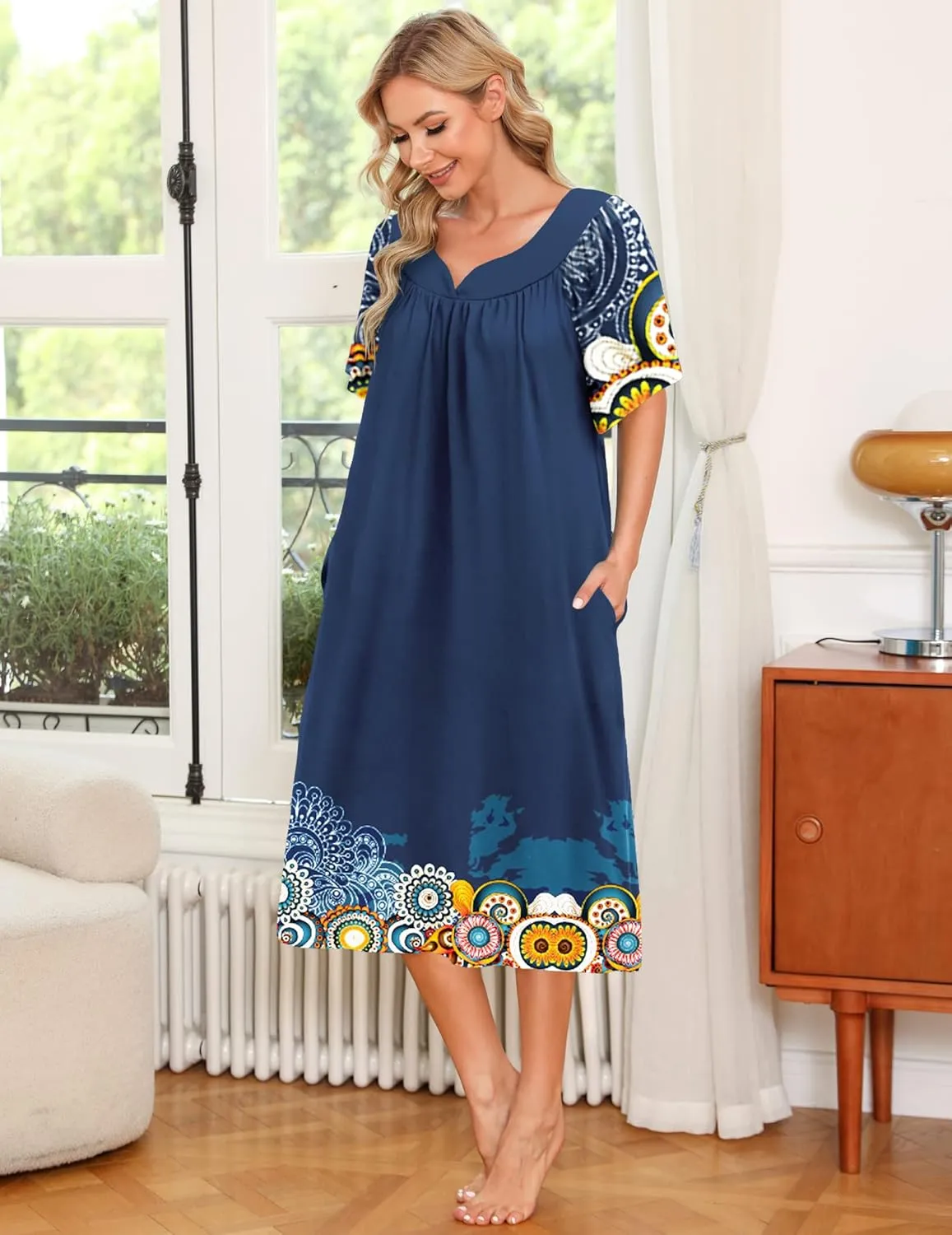 Ekouaer Women's House Dress with Pockets