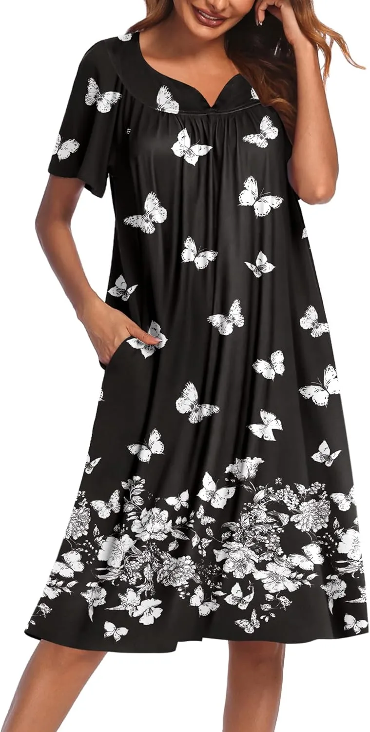 Ekouaer Women's House Dress with Pockets