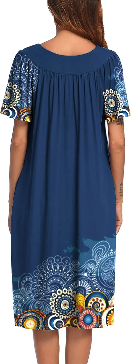 Ekouaer Women's House Dress with Pockets