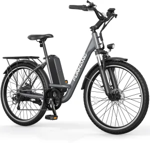 Electric Bike for Adults, 26" 1000W Peak City Cruiser Ebike, 21.7MPH 50 Miles Commuter Electric Bicycle with 48V 374.4WH Removable Li-ion Battery, Adjustable Stem, Rear Rack, Fenders, 7-Speed