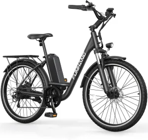 Electric Bike for Adults, 26" 1000W Peak City Cruiser Ebike, 21.7MPH 50 Miles Commuter Electric Bicycle with 48V 374.4WH Removable Li-ion Battery, Adjustable Stem, Rear Rack, Fenders, 7-Speed
