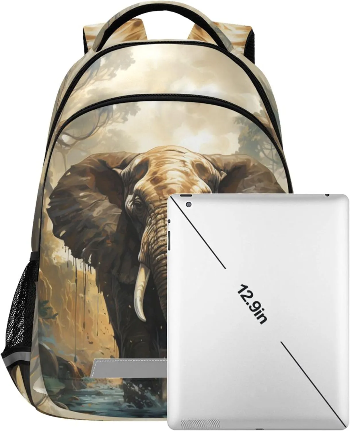 Elephant Printing Backpack for Student Kids Rucksack Boys Girls School Bag Travel Daypack