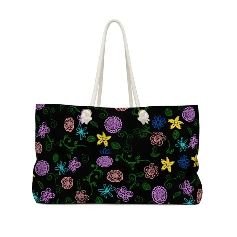 Elevate with Black Oversized Polyester Weekender Bag