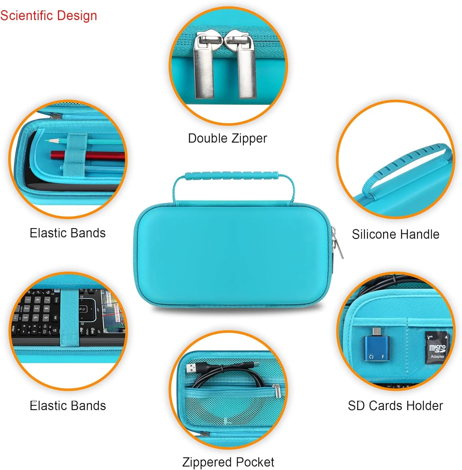 Elonbo Carrying Case for Casio fx-CG50 PRIZM/Casio fx-9750GIII Color Graphing Calculator/ 991ES Plus/ 991CW/ 115ES Plus/ 300ES/ 300MS Standard Advanced Scientific Calculator, Green