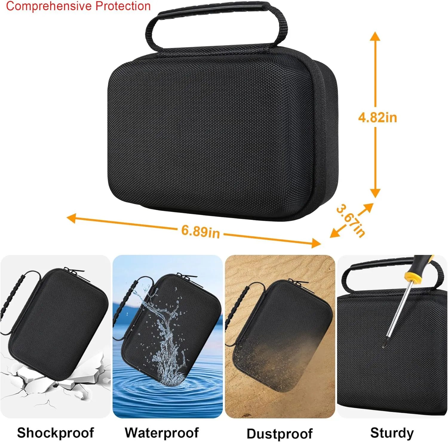 Elonbo Carrying Case for Makeid P31 Industrial Label Maker Machine, Thermal Transfer Label Printer Portable Bluetooth Labeler Storage Holder, Wire and Cable Labeling Machine Travel Bag, Black