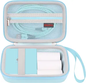 Elonbo Carrying Case for Phomemo M02 Label Maker, Pocket Printer Mini Sticker Printer Bluetooth Inkless Thermal Photo Printer Travel Bag, Label Printer Storage Holder, Mesh Pocket Fits Label Paper