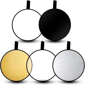 EMART 43'' 5 in 1 Photo Collapsible Photography Reflector with Bag - Portable Camera Panel for Studio Video,Outdoor Lighting, Indoor Shooting, Portraint -Translucent, White, Silver, Gold, Black